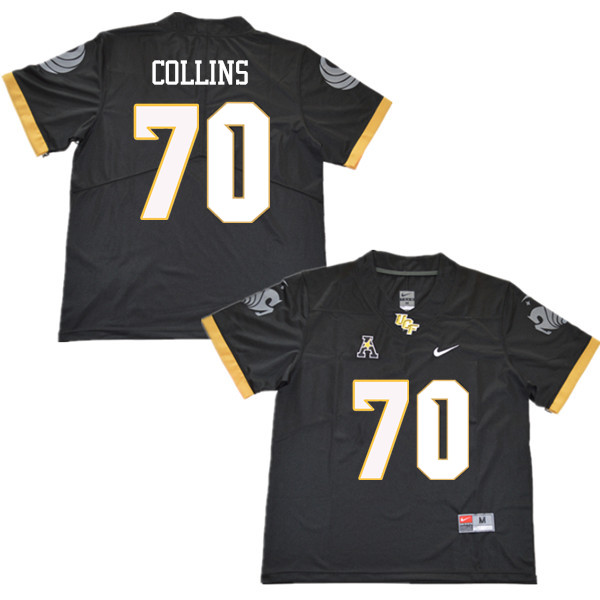 Men #70 Edward Collins UCF Knights College Football Jerseys Sale-Black - Click Image to Close
